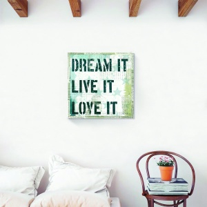 Tablou decorativ canvas motivațional cu steagul SUA 60×60