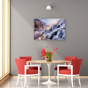 Tablou canvas - Valea Fara Inima, Cascada, Iarna, Vale, Magic, Atmosfera, 40 x 60 cm - Img 4