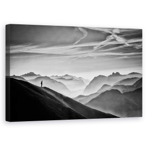 Tablou canvas - Vanator In Ceata, Vanator, Coliba, Venini, Munti, 50 x 80 cm