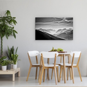Tablou canvas - Vanator In Ceata, Vanator, Coliba, Venini, Munti, 50 x 80 cm - Img 4