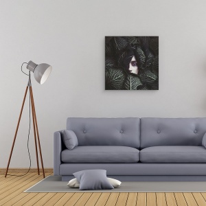Tablou canvas - Varza, Femeie, Portret, Conceptual, Ochi, Model, 90 x 90 cm - Img 2