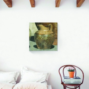 Tablou decorativ canvas cu vază antică maro 60x60 cm