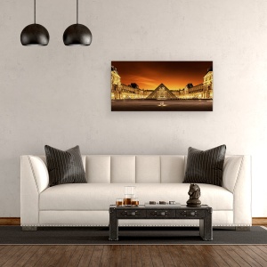 Tablou canvas - Vechi Si Nou, Luvru, Muzeu, Paris, Piramida, 50 x 100 cm - Img 2