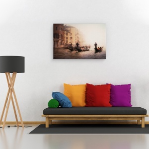 Tablou canvas - Venetia In Ceata, Gondole, Italia, Apa, 80 x 120 cm - Img 2