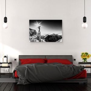 Tablou canvas - Viata La Inaltime, Iarna, Munte, Aventura, Lumina, Soare, 60 x 90 cm - Img 3