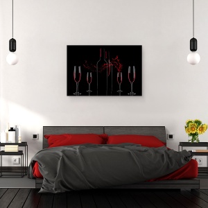Tablou canvas - Vin Si Dragoste, Rosu, Natura Moarta, Sticla, 40 x 60 cm - Img 3