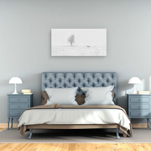 Tablou canvas - Vine Craciunul, Panorama, Caprioara, Cerb, Animale, 50 x 100 cm - Img 3
