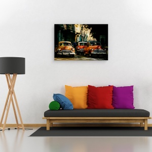 Tablou canvas - Vino Cu Mine In Lumina Diminetii, Cuba, Lampi Stradale, Masini, Trafic, 60 x 90 cm - Img 2