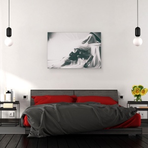 Tablou canvas - Vise, Alb-Negru, Portret, Fata, Femeie, Persoana, 60 x 90 cm - Img 3