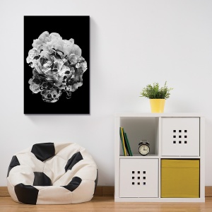 Tablou decorativ abstract fluid pe canvas în nuanțe alb și gri