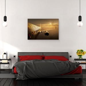 Tablou canvas - Zbor De Aur, Avion De Pasageri, 60 x 90 cm - Img 3