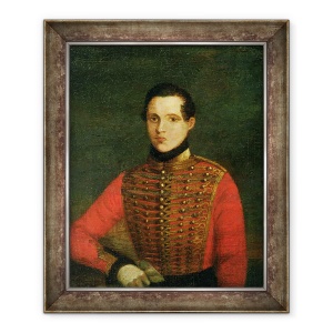 Tablou inramat - A. Chelyshev - Portretul Poetului Michail Lermontov, 50 x 60 cm