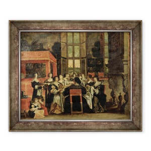 Tablou inramat - Abraham Bosse - O conversatie intre femei, 70 x 85 cm