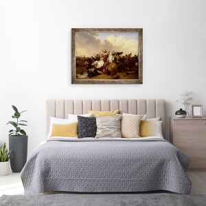 Tablou inramat - Abraham Cooper - Batalia de la Bosworth, 60 x 80 cm - Img 3