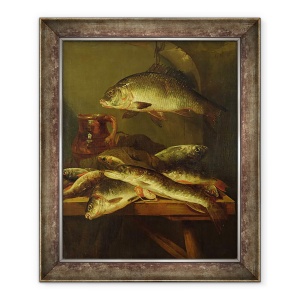 Tablou inramat - Abraham Hendricksz van Beyeren - Natura statica cu crap, 50 x 60 cm