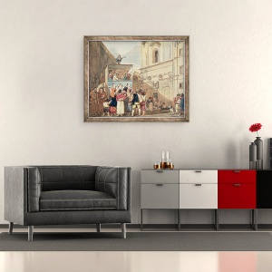 Tablou inramat - Achille Pinelli - Teatrul de Papusi, 50 x 60 cm - Img 2