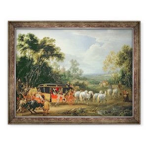 Tablou inramat - Adam Frans van der Meulen - Ludovic al XIV-lea 1638-1715, in antrenorul sau de stat, 70 x 90 cm