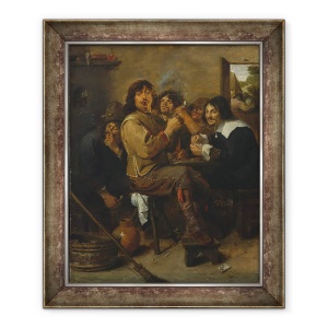 Tablou inramat - Adriaen Brouwer - Fumatorii, 70 x 85 cm