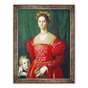 Tablou inramat - Agnolo di Cosimo Bronzino - O tanara femeie si baietelul ei, 60 x 80 cm
