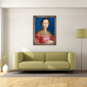 Tablou inramat - Agnolo di Cosimo Bronzino - Portret De Eleanor De Toledo, 60 x 80 cm - Img 2