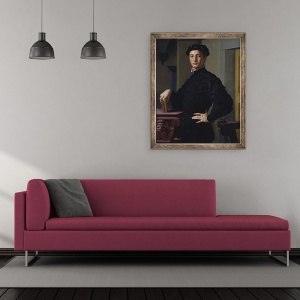 Tablou inramat - Agnolo di Cosimo Bronzino - Portret De Un Tanar, 50 x 60 cm - Img 2