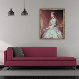 Tablou inramat - Albert Gräfle - Portret De Charlotte De Saxa-Cobourg-Gotha 1840-1927 Printesa a Belgiei si imparateasa Mexicului, 70 x 85 cm - Img 2