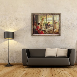 Tablou inramat - Albert Lynch - Femei care iau ceai, 70 x 90 cm - Img 2