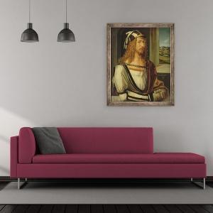 Tablou inramat - Albrecht Durer - Autoportret cu Manusi, 50 x 60 cm - Img 2
