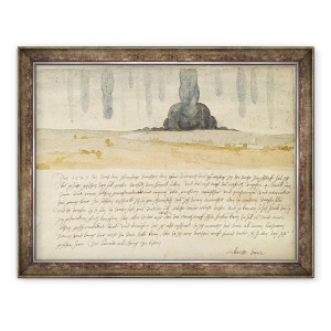 Tablou inramat - Albrecht Durer - Peisaj de vis cu text, 60 x 80 cm