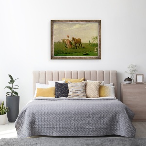 Tablou inramat - Aleksei Gavrilovich Venetsianov - Arat primavara, 60 x 80 cm - Img 3