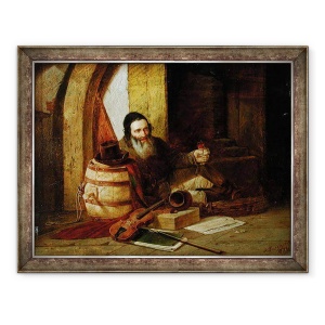 Tablou inramat - Alexander Antonovich Rizzoni - Un violonist evreu in repaus, 70 x 90 cm