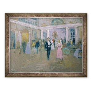 Tablou inramat - Alexei Steipanovitch Stepanov - Balul de la Larins, o ilustratie pentru Eugene Oneg, de Alexander Puskin 1799-1837, 60 x 80 cm