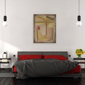 Tablou inramat - Alexej von Jawlensky - sef Rezumat, Auriu si roz, 70 x 90 cm - Img 3