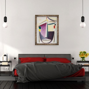 Tablou inramat - Alexej von Jawlensky - sef Rezumat, Negru-galben-violet, 60 x 80 cm - Img 3