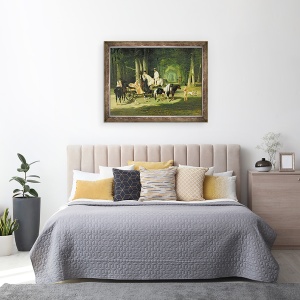 Tablou inramat - Alfred Dedreux - Domnul si doamna Mosselman si cele doua fiice ale lor, 60 x 80 cm - Img 3
