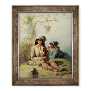 Tablou inramat - Alfred Jacob Miller - Trappers, 70 x 85 cm