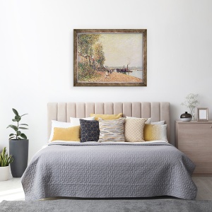 Tablou inramat - Alfred Sisley - Barci cu aburi pe Loing la Saint-Mammes, 60 x 80 cm - Img 3