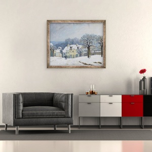 Tablou inramat - Alfred Sisley - Place du Chenil la Marly-le-Roi, Zapada, 50 x 60 cm - Img 2