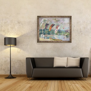 Tablou inramat - Alfred Sisley - Regatta la Molesey, 70 x 90 cm - Img 2