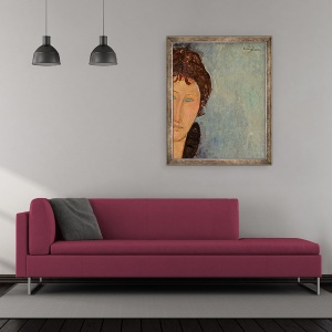 Tablou inramat - Amedeo Modigliani - Femeie cu ochi albastri, 50 x 60 cm - Img 2
