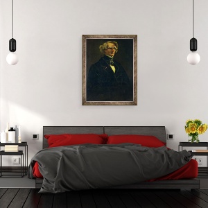 Tablou inramat - Andre Gill - Portretul lui Hector Berlioz 1803-69 atribuit anterior lui Honore Daumier 1808-79, 60 x 80 cm - Img 3