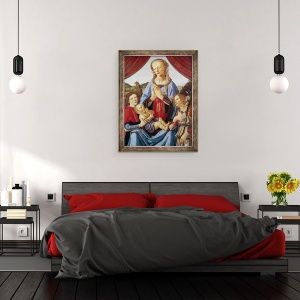 Tablou inramat - Andrea del Verrocchio - Fecioara si Pruncul cu doi ingeri, 60 x 80 cm - Img 3
