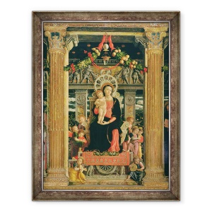 Tablou inramat - Andrea Mantegna - Fecioara si Copil cu ingeri, panou central din Altarul Sfantului Zeno din Verona, 60 x 80 cm