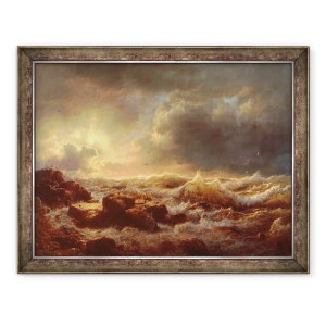 Tablou inramat - Andreas Achenbach - Curatarea - Coasta Siciliei, 60 x 80 cm
