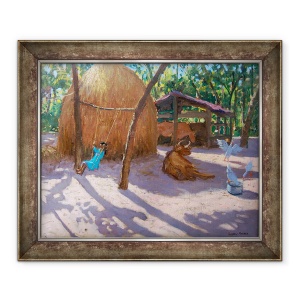 Tablou inramat - Andrew Macara - CARUL CU FaN, sI FATA PE UN LEAGaN, KERALA,2005, 50 x 60 cm