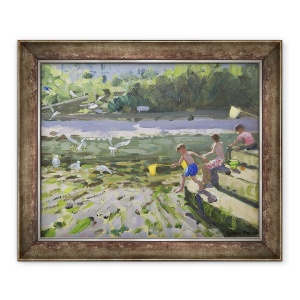Tablou inramat - Andrew Macara - Copii si pescarusi, Looe,2013, 50 x 60 cm