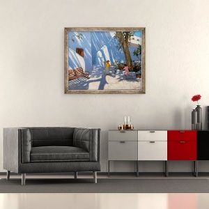 Tablou inramat - Andrew Macara - Doua fete sarind peste, 50 x 60 cm - Img 2