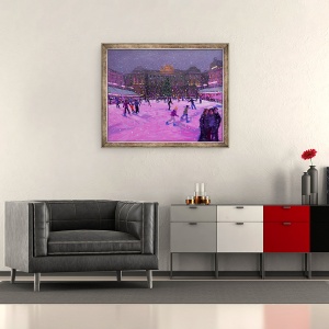 Tablou inramat - Andrew Macara - Patinaj de Craciun, 50 x 60 cm - Img 2