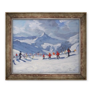 Tablou inramat - Andrew Macara - scoala de schi, Tignes, 50 x 60 cm