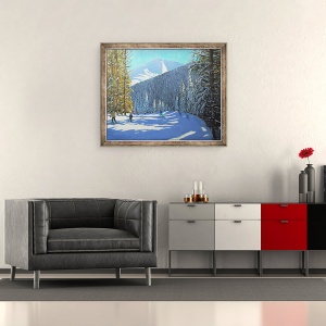 Tablou inramat - Andrew Macara - Ski, Beauregard La Clusaz, 50 x 60 cm - Img 2
